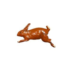 Cherilea Vintage Brown Orange Miniature Collectible Figurine Hare Bunny